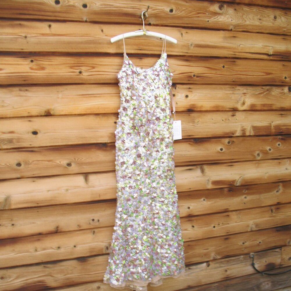 MAC DUGGAL 6153 Multicolor Sleeveless Floral Paillette Embellished Mesh Gown - Picture 8 of 15
